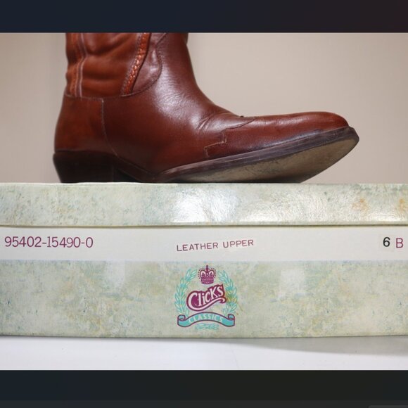 Vintage Gianni Leather Brown Woven Cowboy Boots Size 6 Half B - Picture 14 of 16